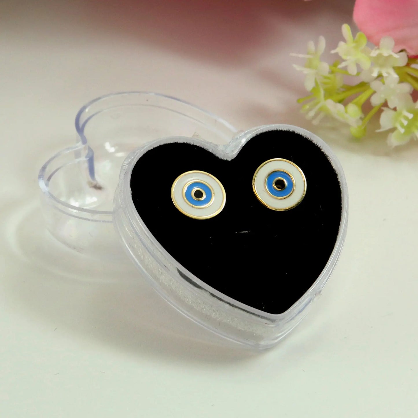 18K Gold Veneer Greek Eye Earring
