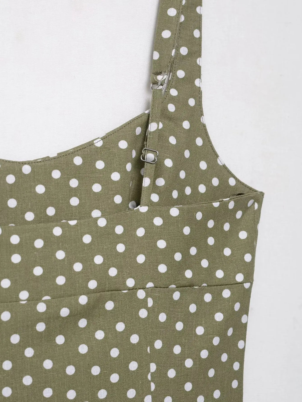 TRAF European and American style summer new fashion trend women's clothing linen polka dot round neck sling midi dress
