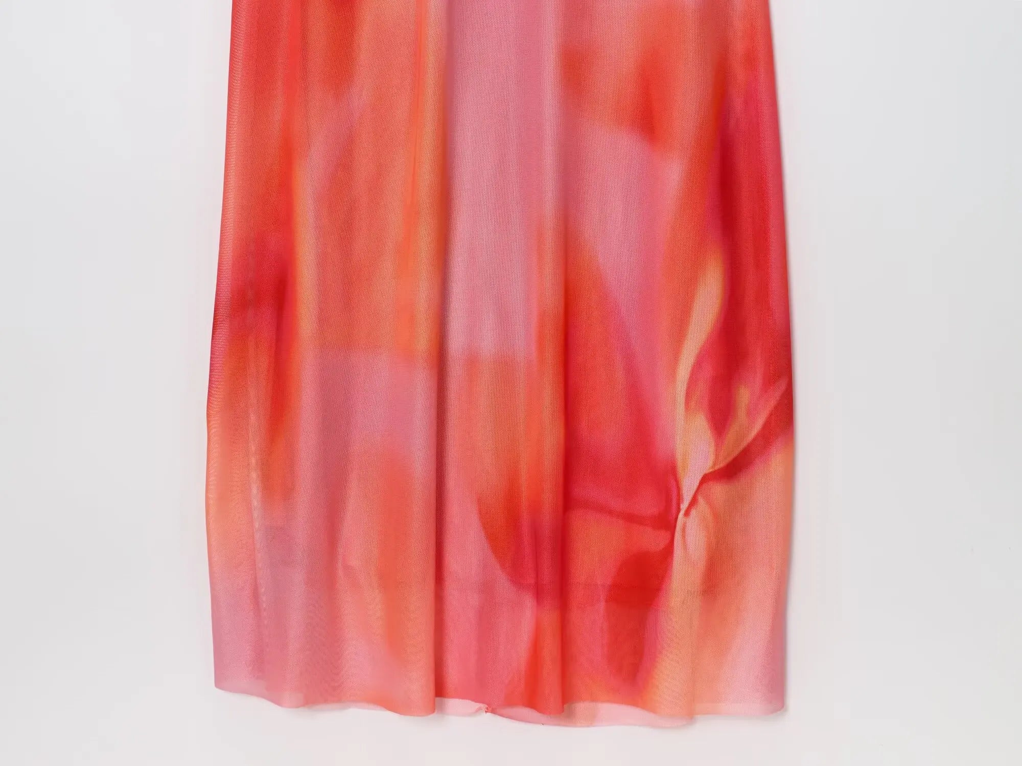 TRAF European and American style summer new fashion trend women's backless V-neck thin sling print scarf long dress