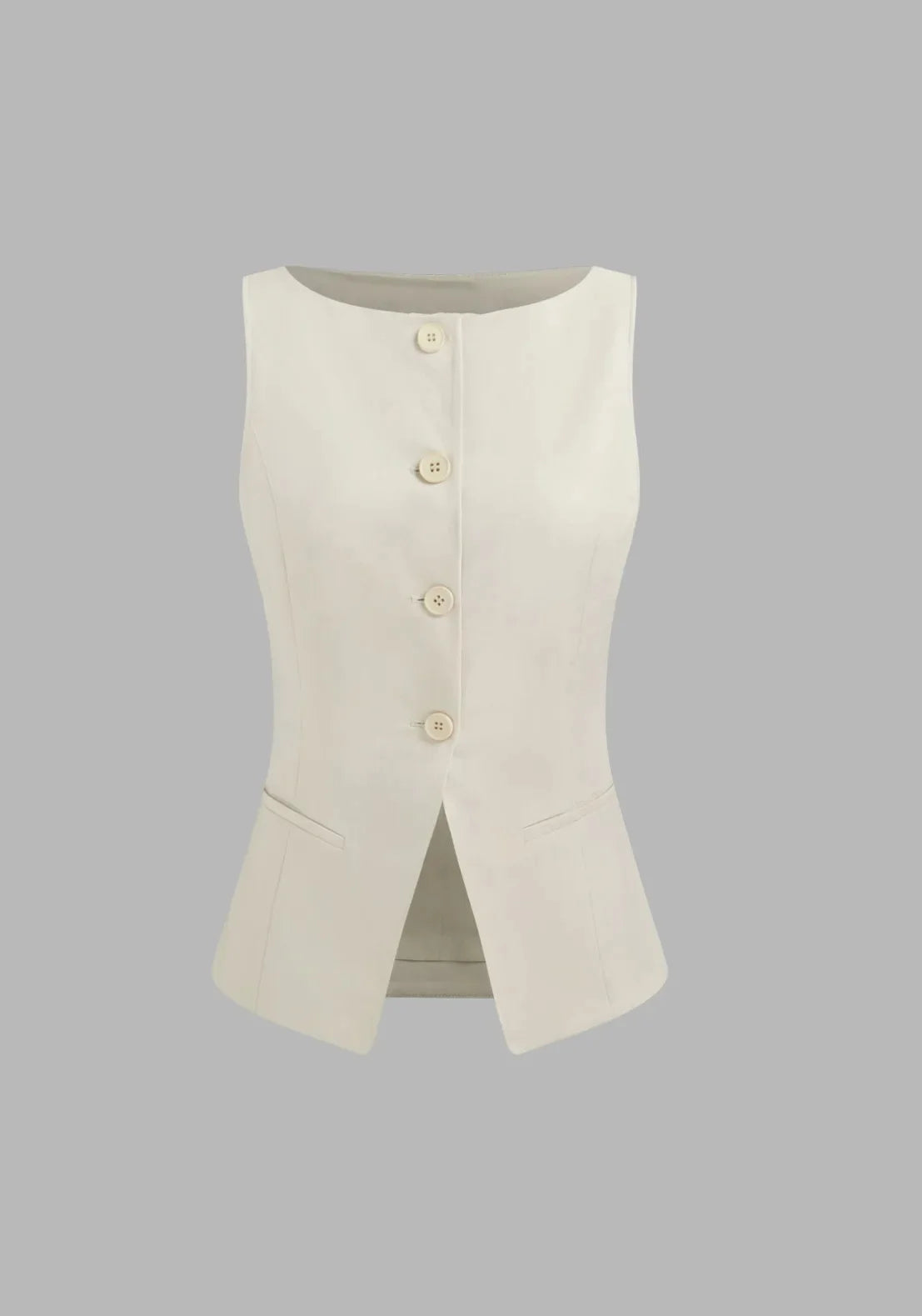 Fashionable Slim Fit Solid Color Commuter Vest for Women Comfortable Polyester Fiber Crew Neck Design Chinese Brand