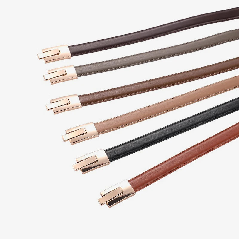 Luxury Soft Cowhide Thin Belt - Elevate Your Style