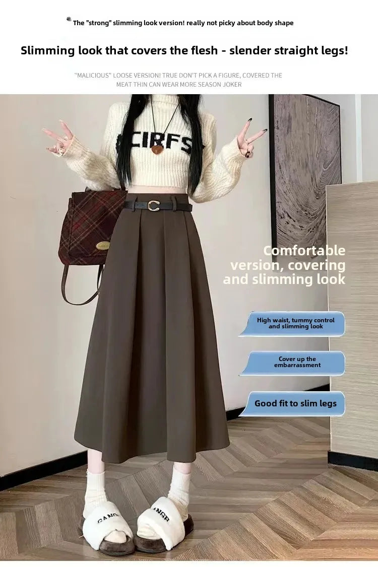 Sleek Woolen Pocket Skirt - Summer 2025 Elegance