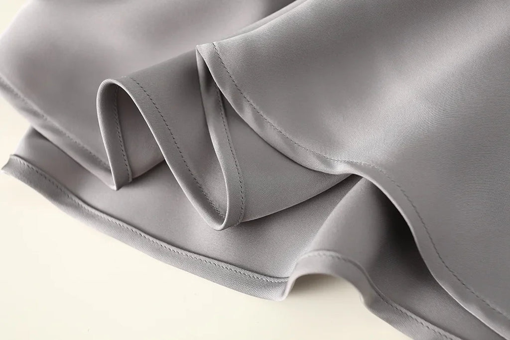 High-Waisted Satin A-Line Skirt - Elegant Spring/Summer 2025