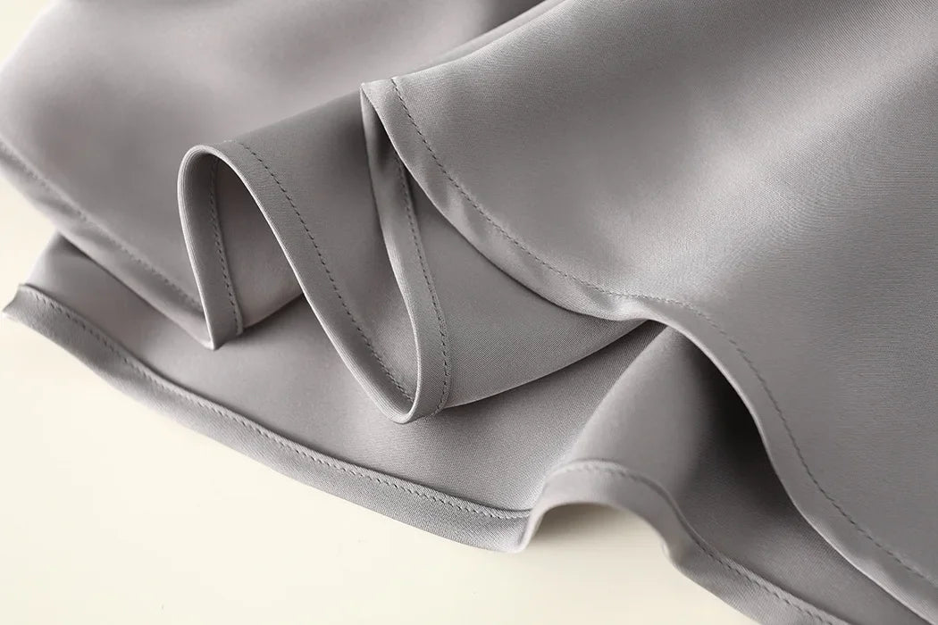 High-Waisted Satin A-Line Skirt - Elegant Spring/Summer 2025