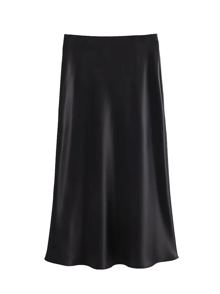 High-Waisted Satin Midi Skirt - Own Your 2025 Elegance