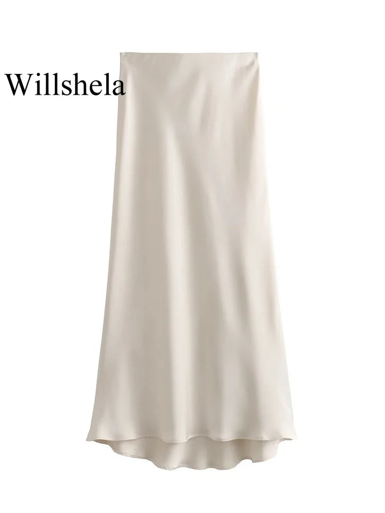 High-Waisted Satin Midi Skirt - Own Your 2025 Elegance