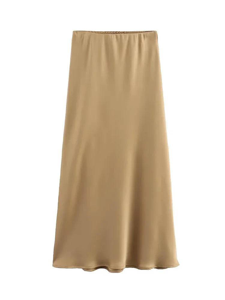 High-Waisted Satin Midi Skirt - Own Your 2025 Elegance