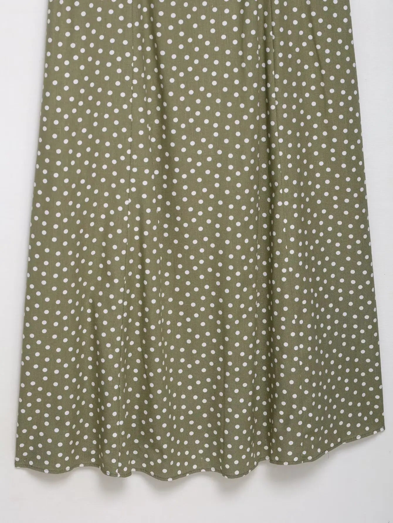 TRAF European and American style summer new fashion trend women's clothing linen polka dot round neck sling midi dress