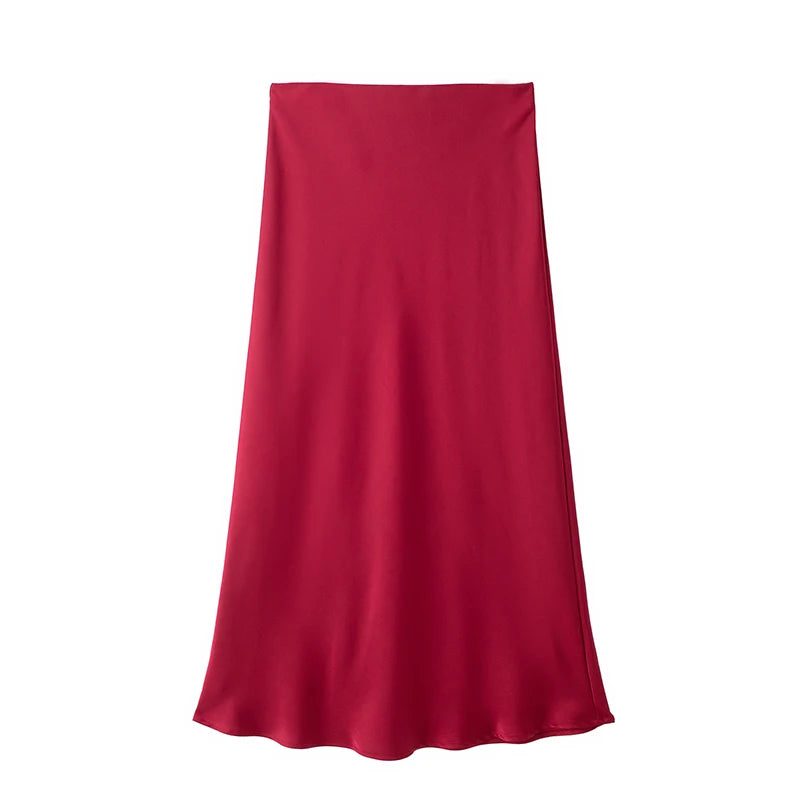 High-Waisted Satin Midi Skirt - Own Your 2025 Elegance