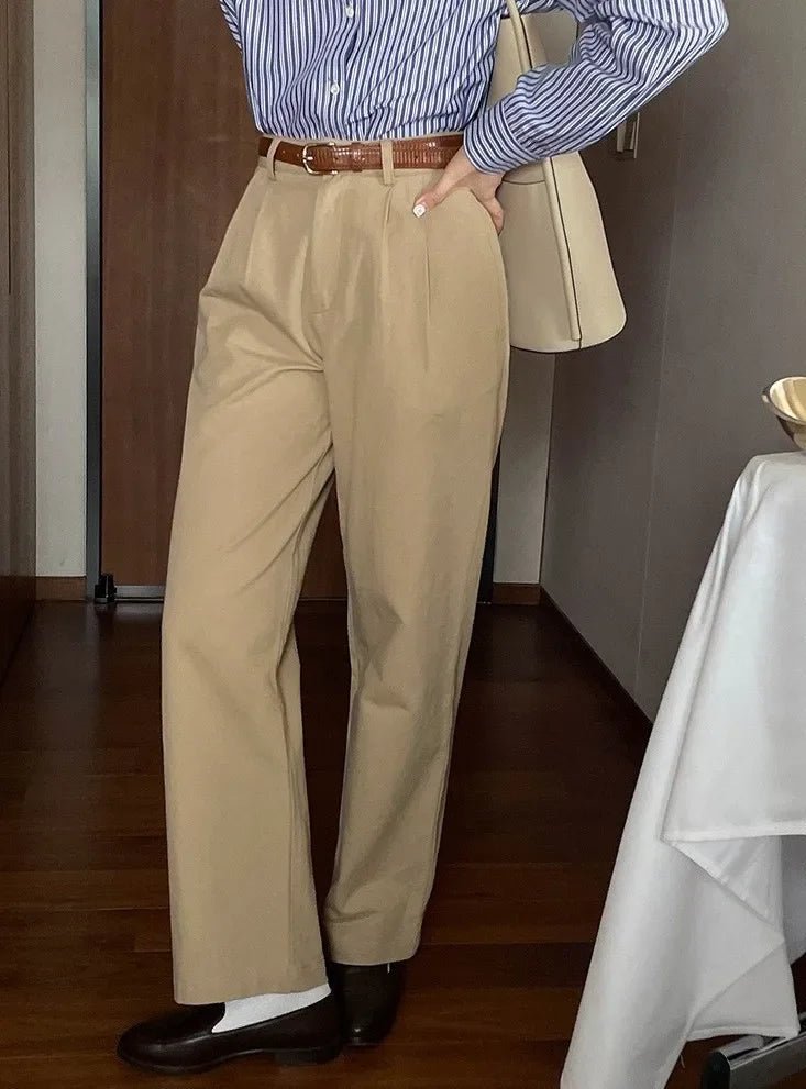 French Vintage Khaki Pants - Chic Meets Timeless