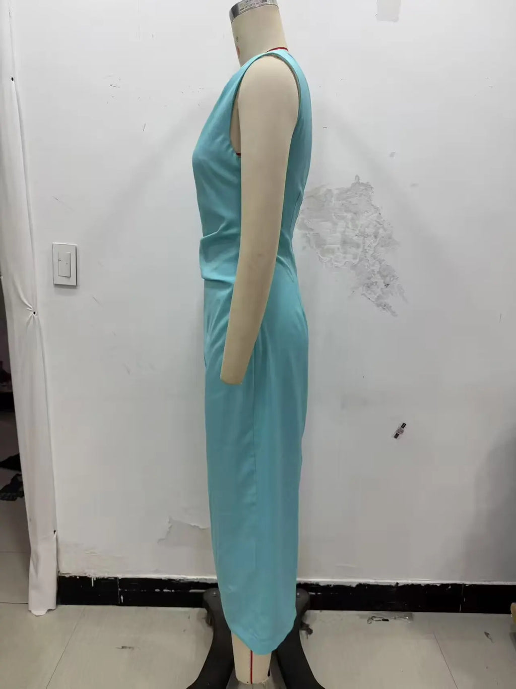 TRAFZA Woman's Summer Sexy Fashion Long Dress Solid Sleeveless Asymmetry Dresses Female Holiday Style Slit Slim Chic Dress