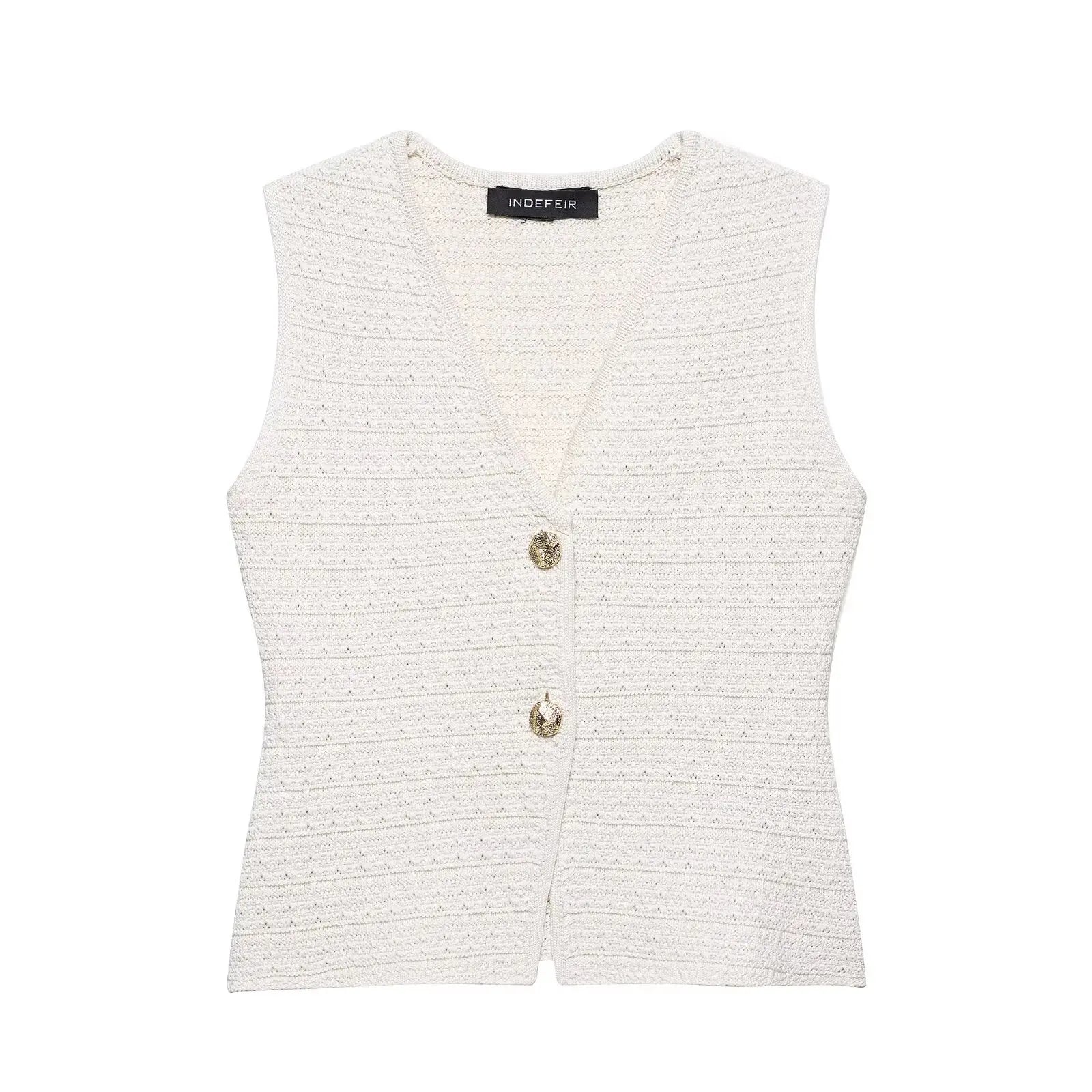 TRAFZA Women's Casual Slim Sets Solid Sleeveless Single-Breasted Vest Top+High Waist Mini Skirt Female Fashion Skirt Suit