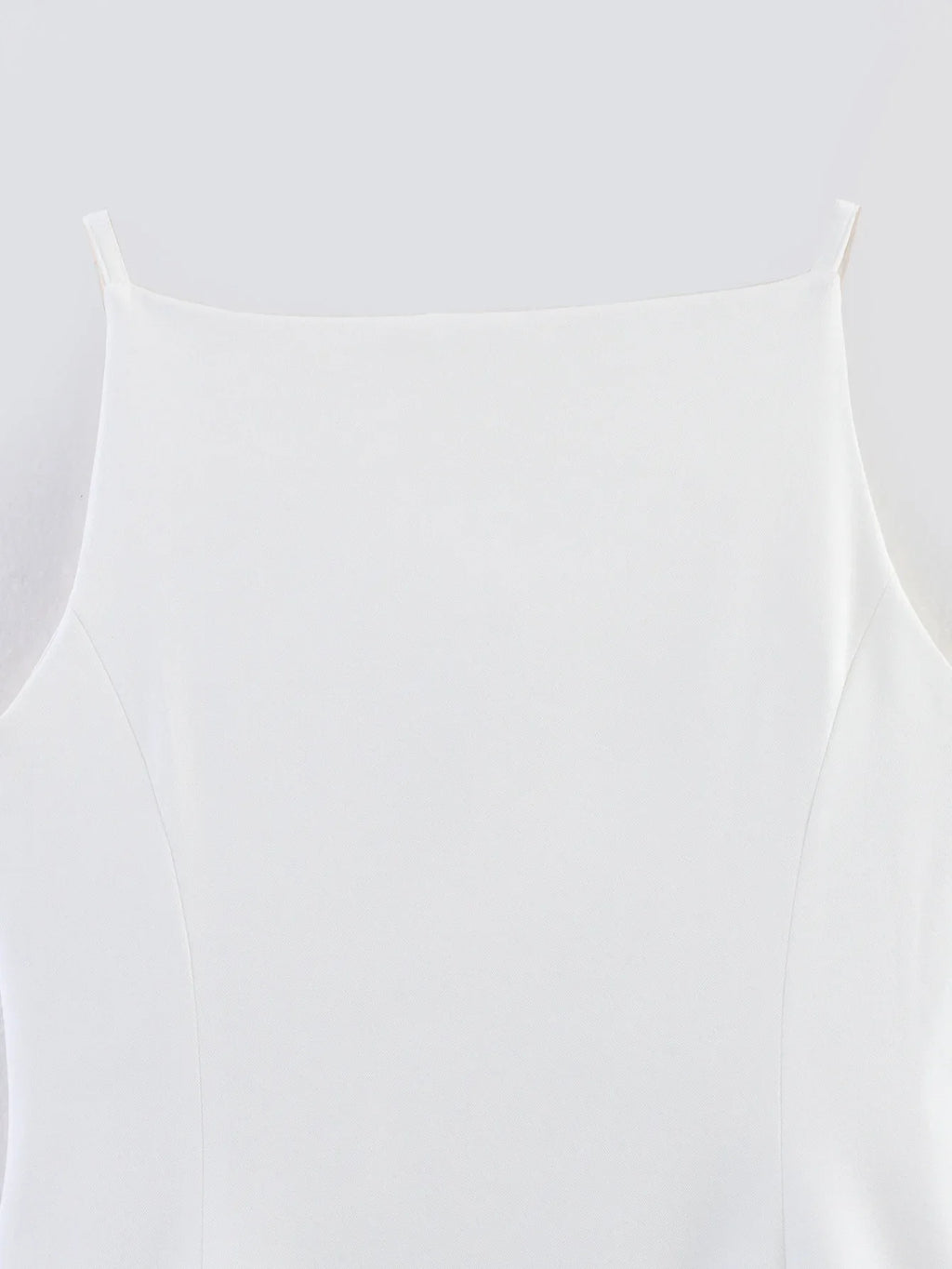 Spring 2025 New Arrival White Strapless Midi Vest Short Tank Top Fashionable Elegant Color Block Polyester Blend Women's Vest