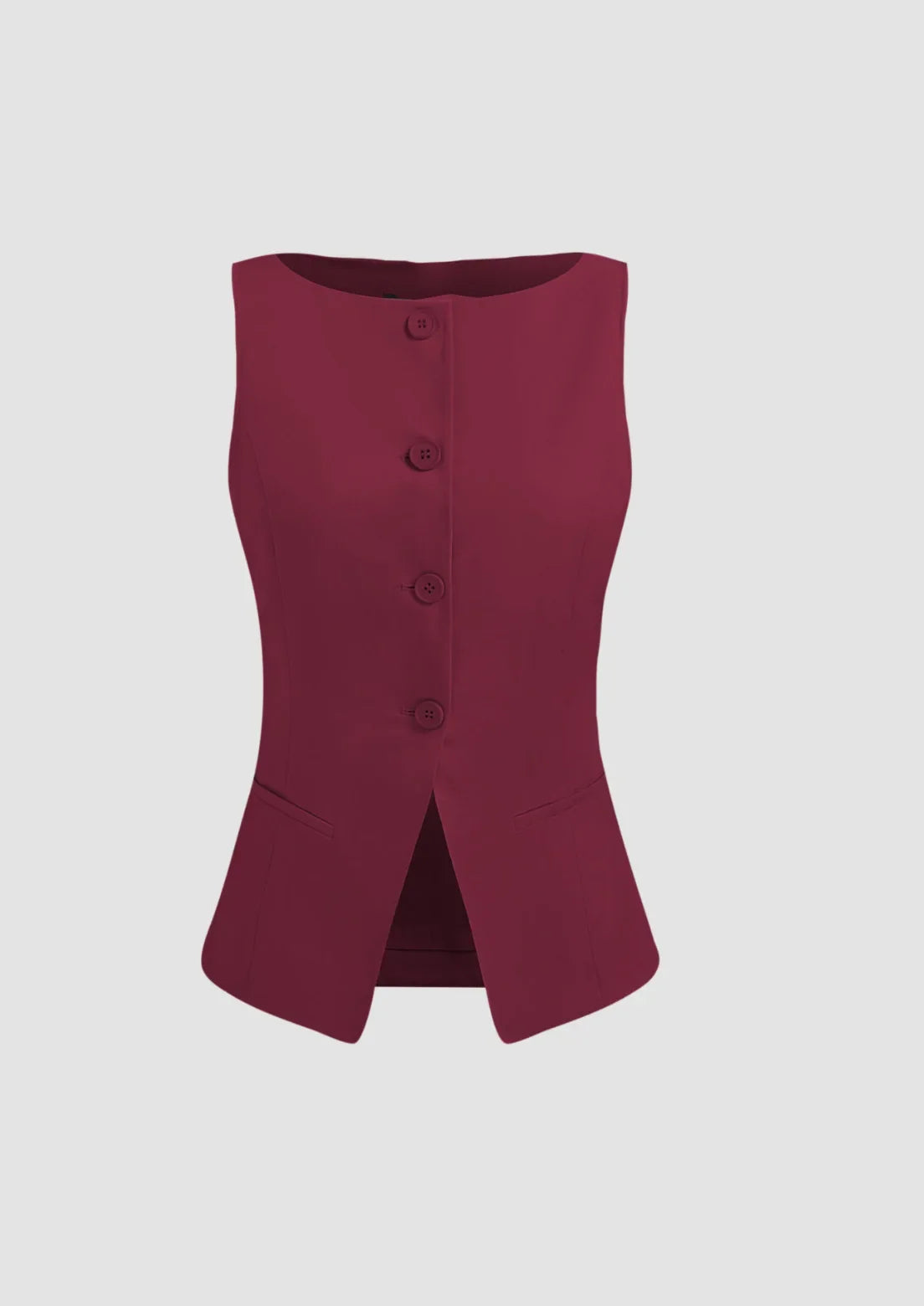 Fashionable Slim Fit Solid Color Commuter Vest for Women Comfortable Polyester Fiber Crew Neck Design Chinese Brand