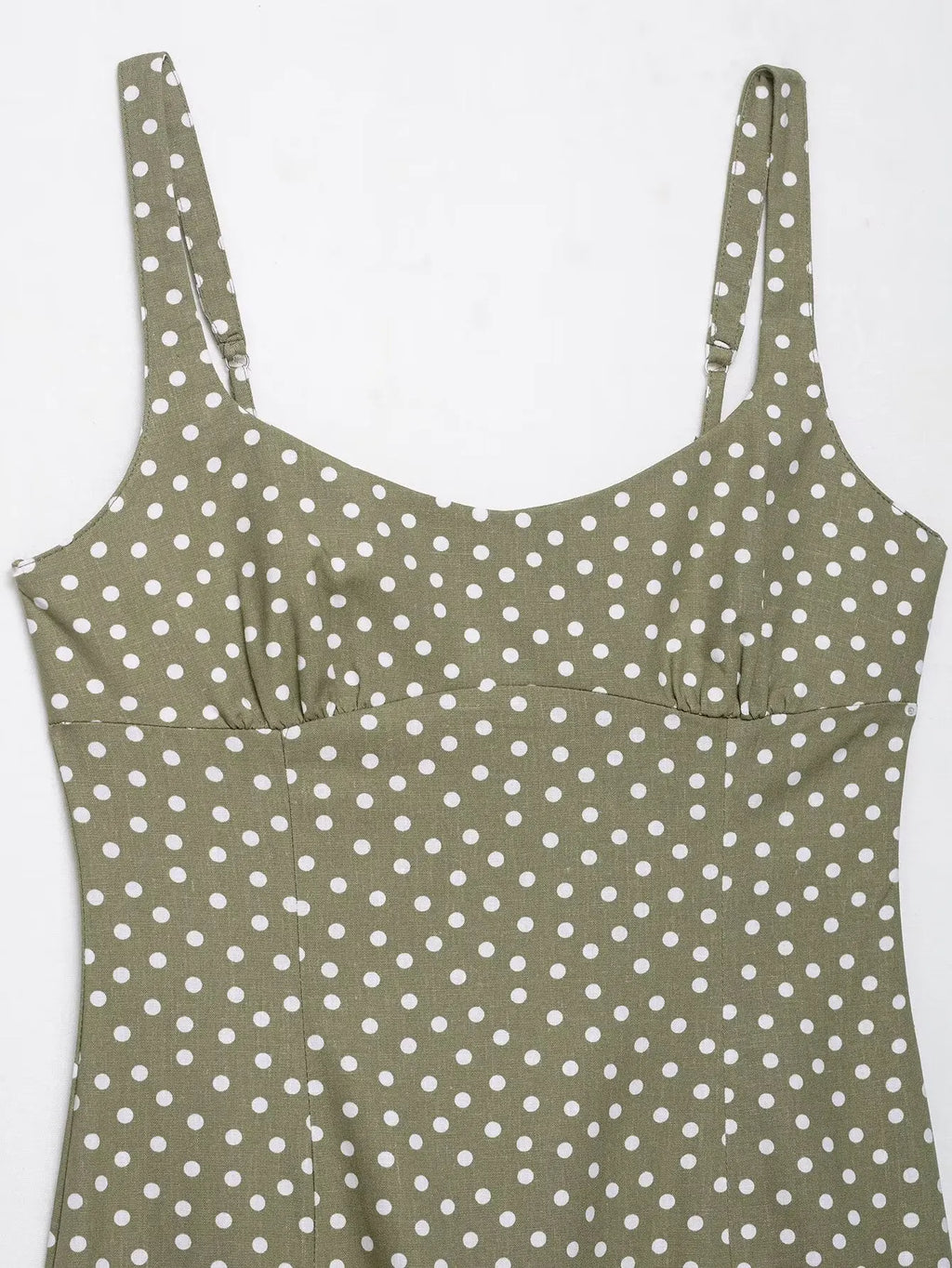 TRAF European and American style summer new fashion trend women's clothing linen polka dot round neck sling midi dress