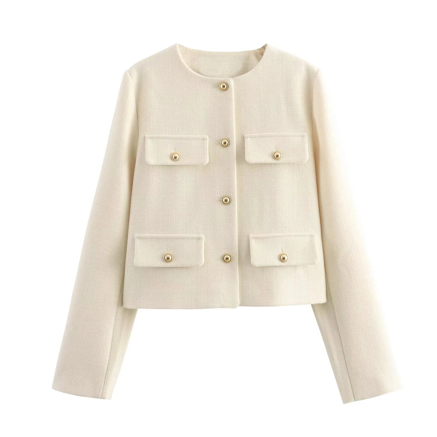 Elegant Cropped Button Jacket - Summer 2025 Chic