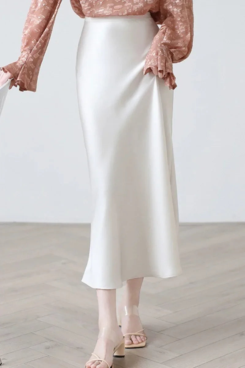 French Three-Acid Silk Purple Skirt - Radiate Elegance