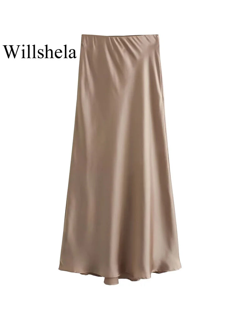 High-Waisted Satin Midi Skirt - Own Your 2025 Elegance